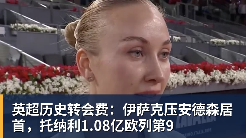 英超历史转会费：伊萨克压安德森居首，托纳利1.08亿欧列第9